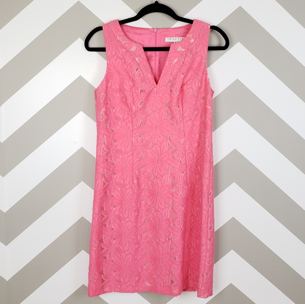 Trina Turk Pink Lace Dress Size 2 NWOT $298